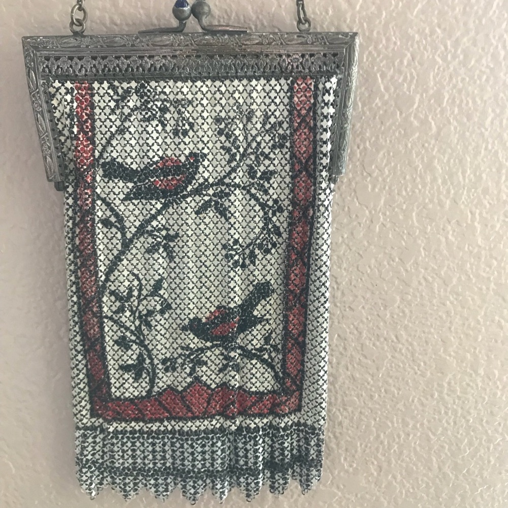 Vintage mesh cardinal purse